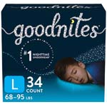 Goodnites Youth Pants for Boys Large Giga Pack Case of 34 thumbnail