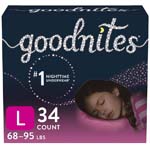 Goodnites Youth Pants for Girls Large Giga Pack Case of 34 thumbnail