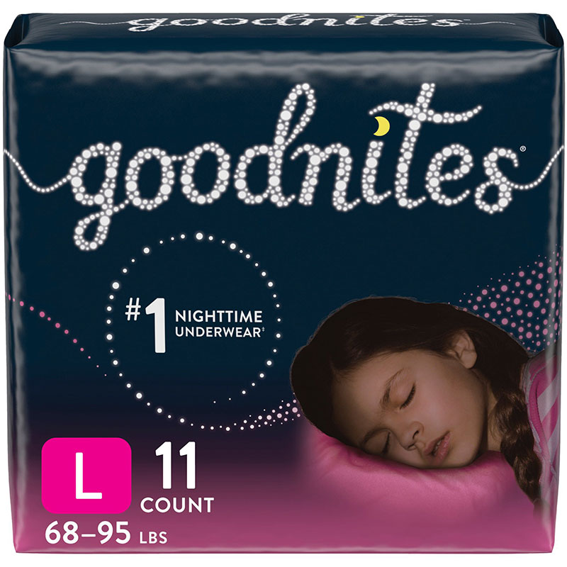 Goodnites Youth Pants Large Girl Jumbo Pack Case of 44