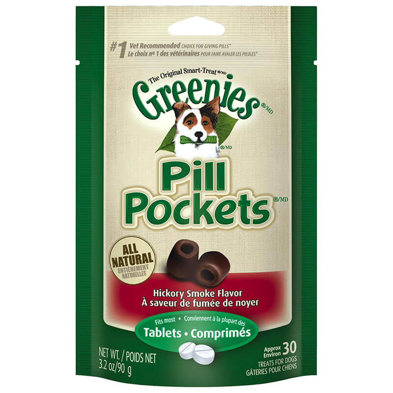 Greenies Canine Pill Pockets Hickory Smoke Tablet 30/pk - 6 Pack