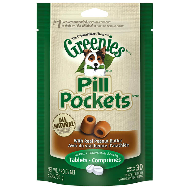Greenies Canine Pill Pockets Peanut Butter Tablet 30/pk - 6 Pack