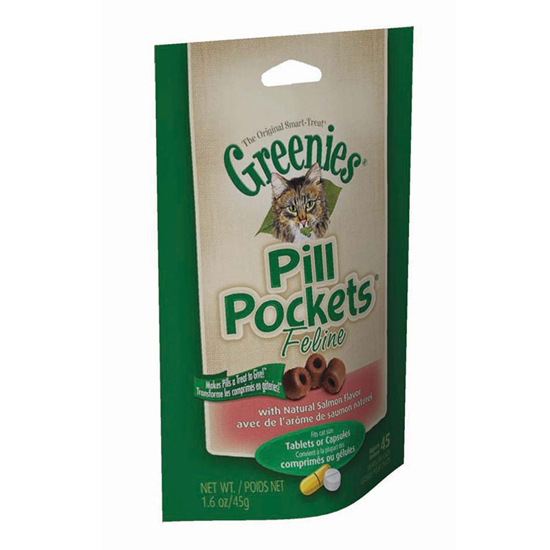 Greenies Cat Pill Pockets Salmon Flavor 45pk Case of 6