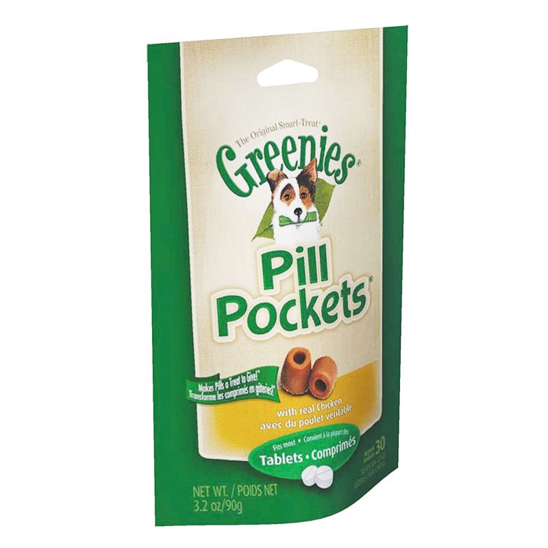 Greenies Dog Pill Pockets Chicken Flavor For Tablets 30/pk Case of 6