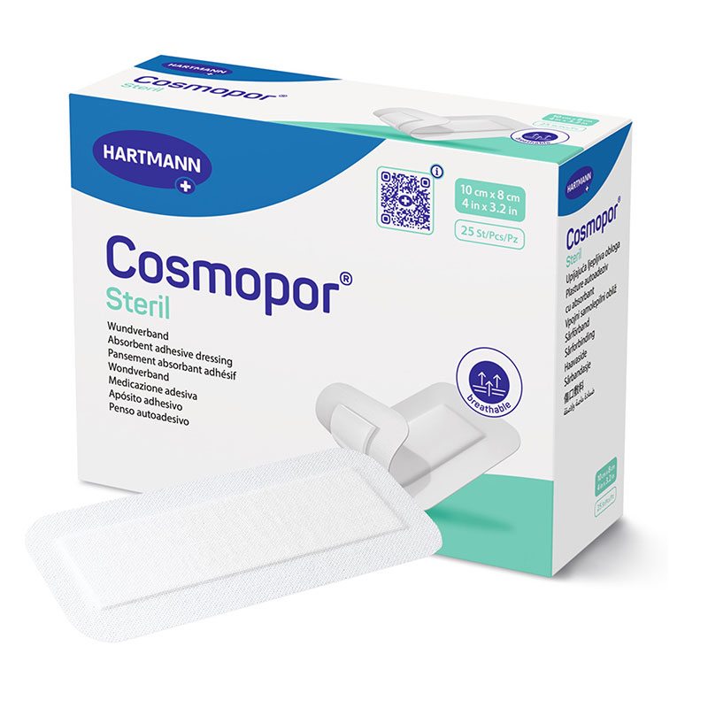 Hartmann Cosmopore Adhesive Wound Dressing Sterile 4x3.2 inch Box of 25