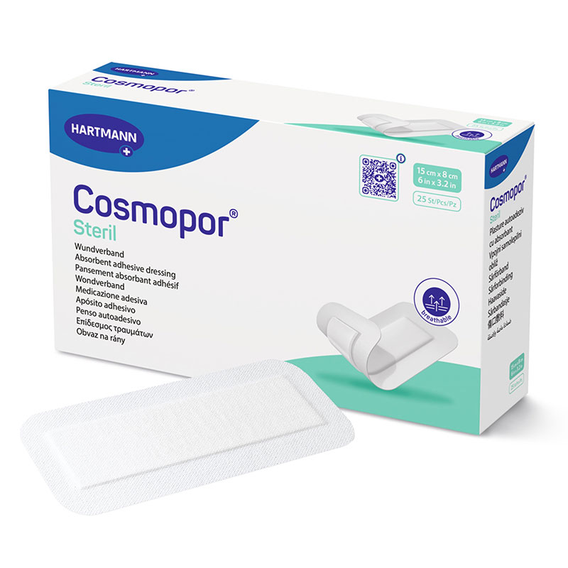 Hartmann Cosmopore Adhesive Wound Dressing Sterile 6x3.2 inch Box of 25