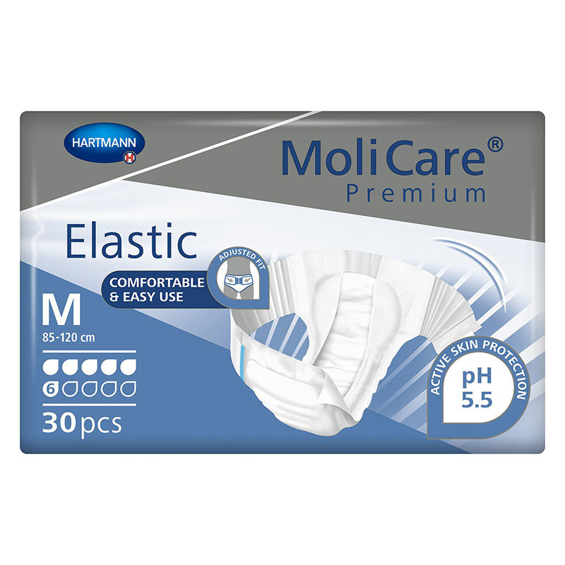 Hartmann MoliCare Premium Elastic Brief 6D Medium 33-47 inch Case of 90