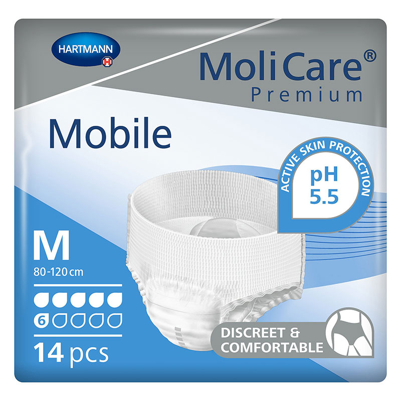Hartmann Molicare Premium Mobile 6D Disposable Underwear Medium 31-47 inch Pack of 14