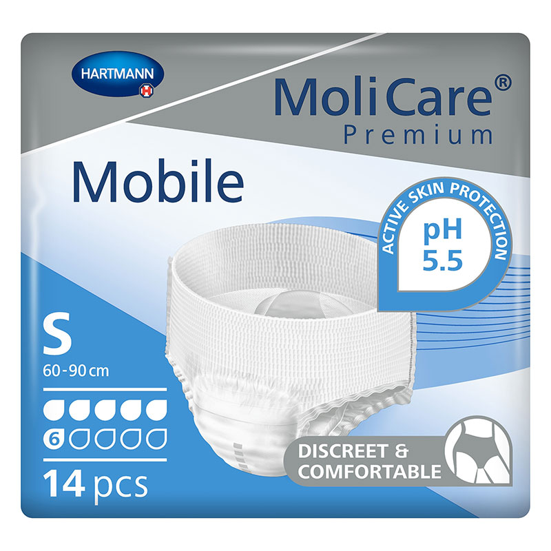 Hartmann Molicare Premium Mobile 6D Disposable Underwear Small 24-35 inch Case of 56