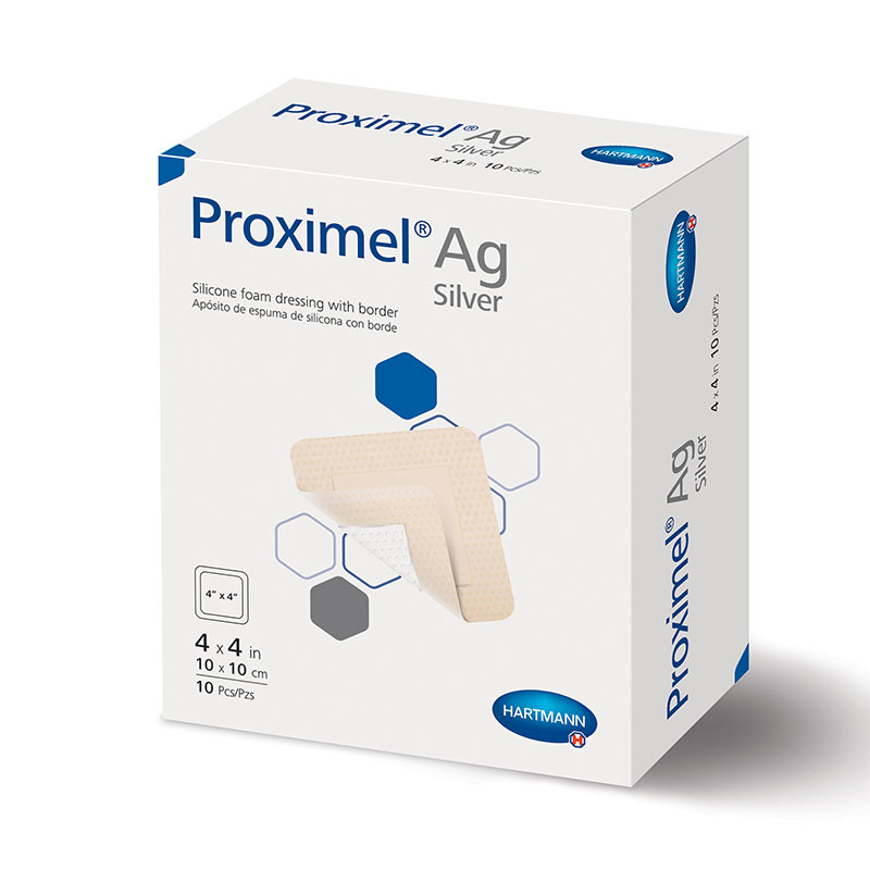 Hartmann Proximel Ag Silicone Foam Dressing with Border 4x4 inch Box of 10