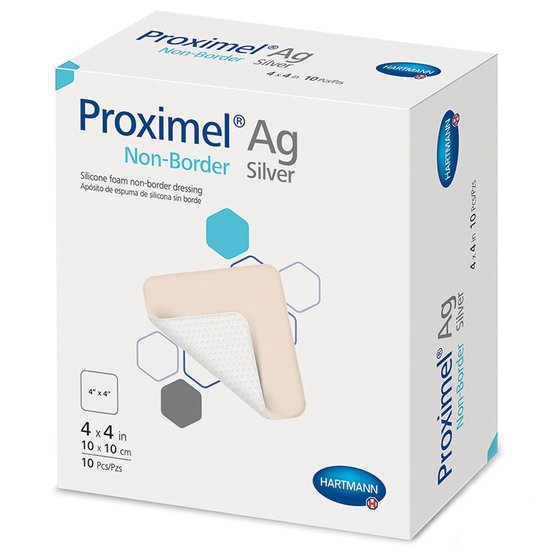 Hartmann Proximel Non-Border AG Silicone Foam Dressing 6x6 inch Box of 5