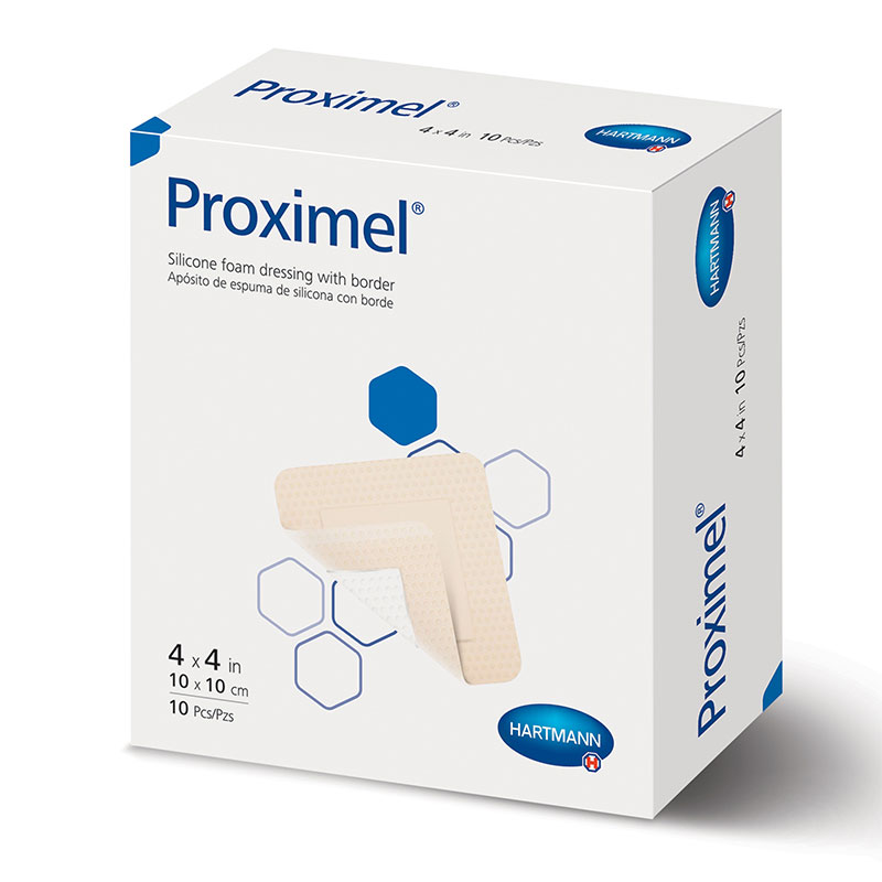 Hartmann Proximel Silicone Dressing with Border 4x4 inch Box of 10