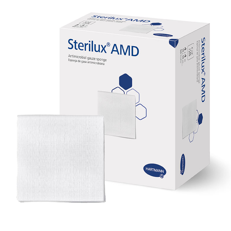 Hartmann Sterilux AMD 12-ply Antimicrobial Gauze Sponges 4x4 inch Box of 25