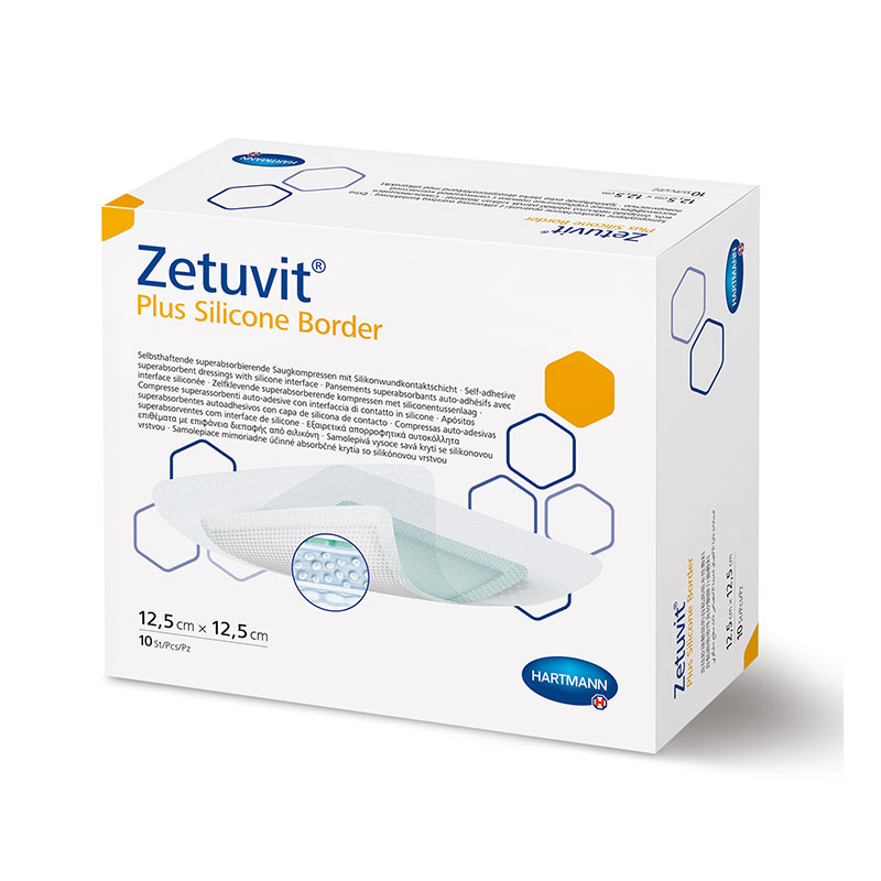 Hartmann Zetuvit Plus Silicone Border Superabsorbent Dressing 6x10 inch Box of 10
