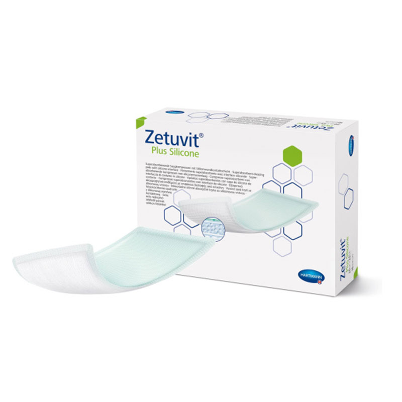 Hartmann Zetuvit Plus Silicone Non Border Superabsorbent Dressing 8x10 inch Box of 10