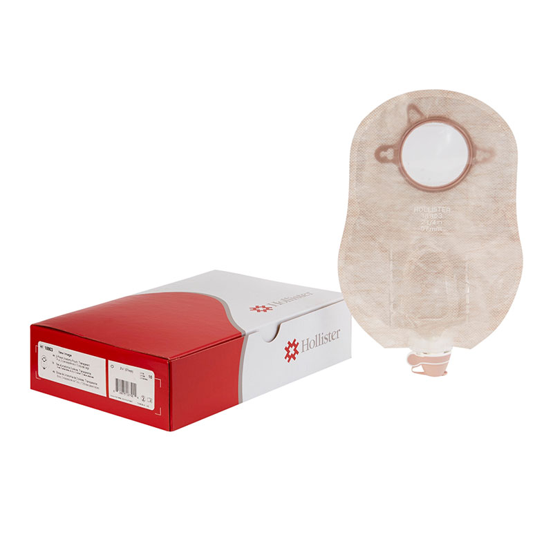 Hollister 18903 New Image 2-Piece Urostomy Pouch Transparent Box of 10