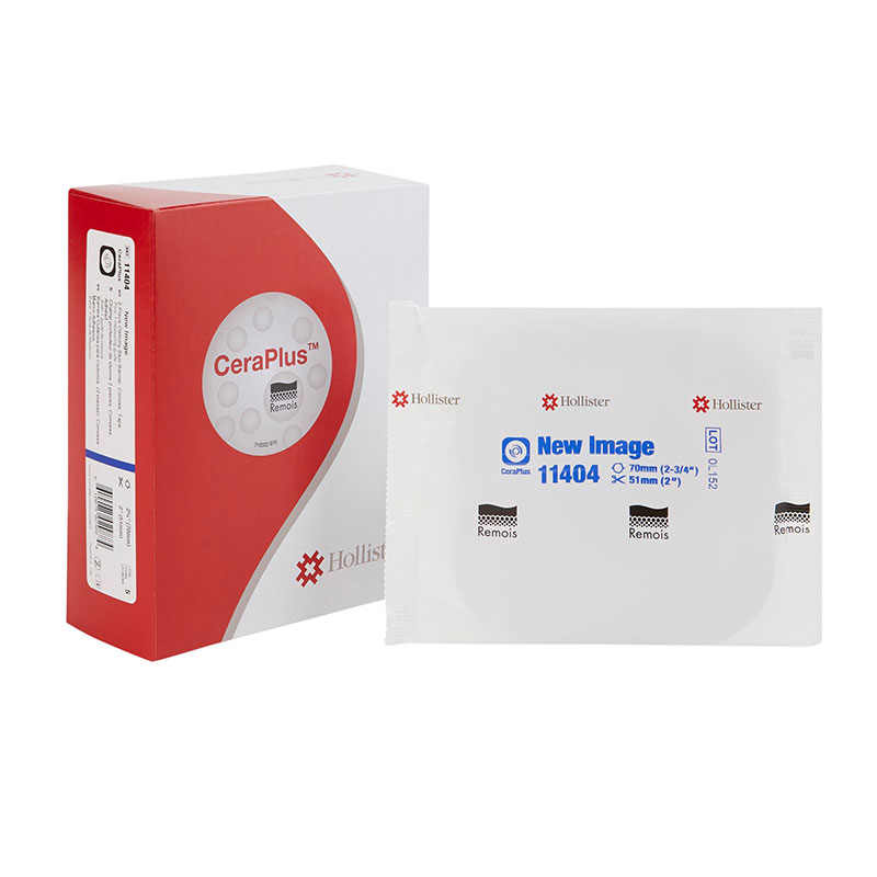 Hollister 11404 New Image CeraPlus 2-Piece Convex Extended Wear Barrier Box of 5