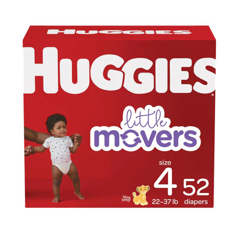 Huggies Little Movers Diapers Size 4 Big Pack Case of 52