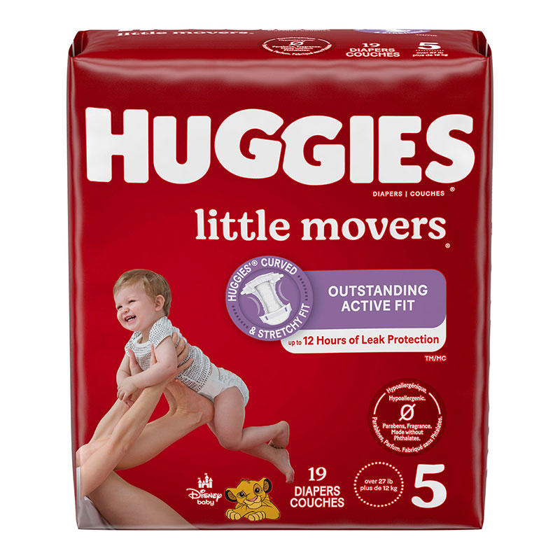 Huggies Little Movers Diapers Size 5 Jumbo Pack Package of 19