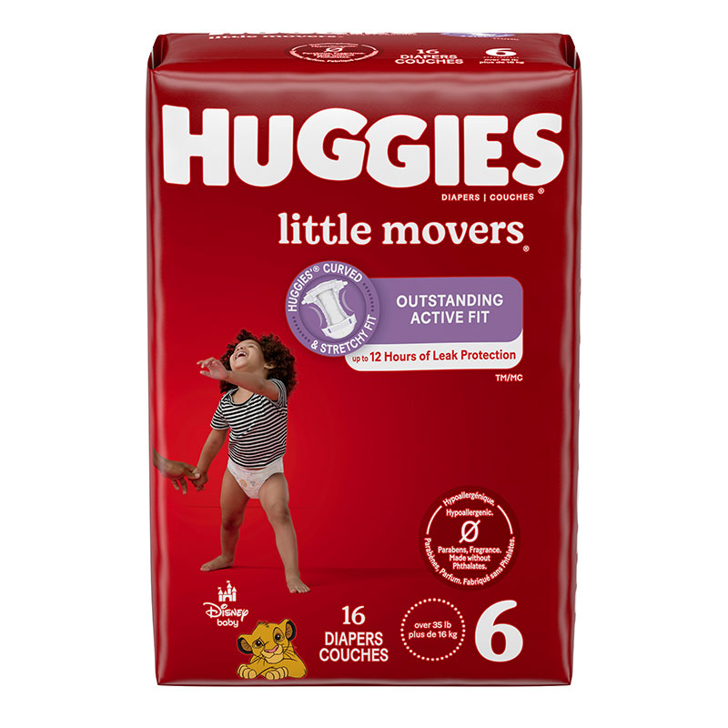 Huggies Little Movers Diapers Size 6 Jumbo Pack Case of 64