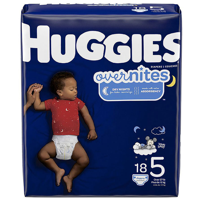 Huggies OverNites Diapers Size 5 Jumbo Pack Package of 18