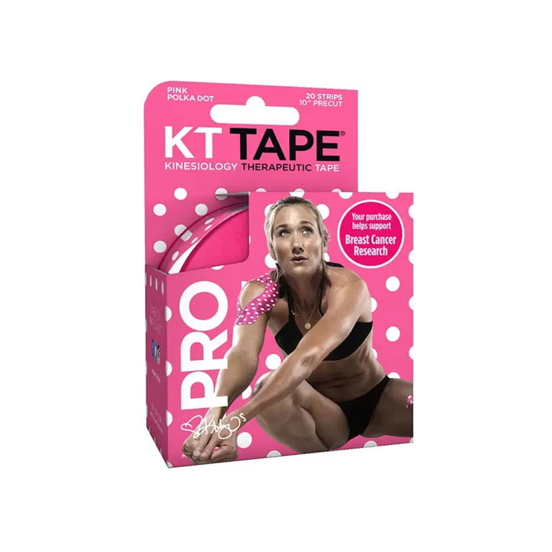 KT Tape Kinesiology Breast Cancer Tape 4 inch x 4 inch 20ct Pink Polka Dot