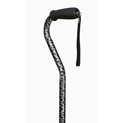 Mabis DMI Deluxe Adjustable Aluminum Cane Offset Handle Spotted