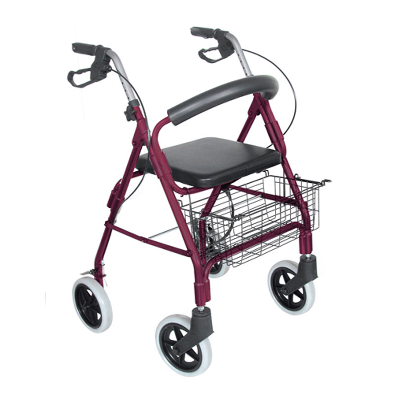 Mabis DMI Lightweight Aluminum Rollator Burgundy