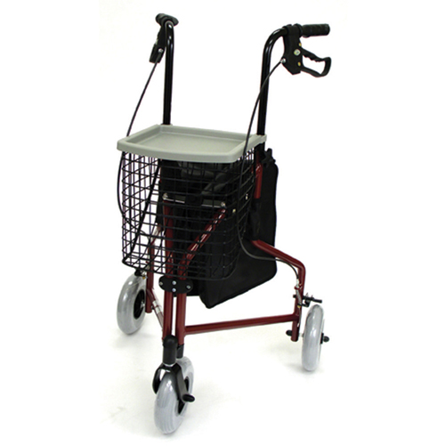 Mabis DMI 3-Wheel Aluminum Rollator Burgundy