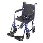 Mabis DMI Ultra Lightweight Aluminum Transport Chair Royal Blue thumbnail