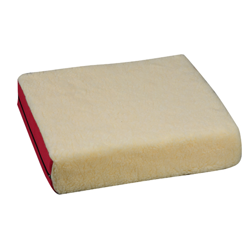 Mabis DMI Polyfoam Wheelchair Cushion Burgundy Fleece 16x18x4