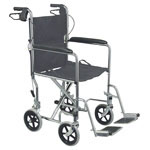 Mabis DMI Folding Steel Transport Chair With Hand Brakes Chrome thumbnail