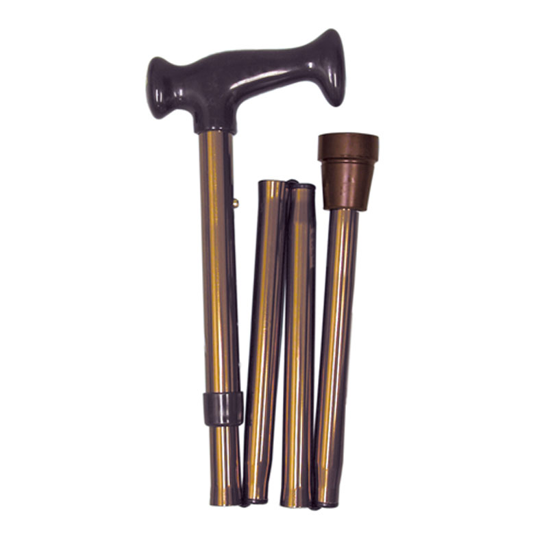 HealthSmart Adjustable Folding Cane with Ergonomic Handle Bronze