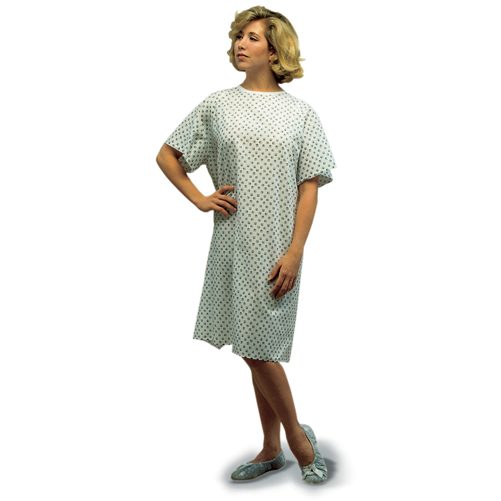 Mabis DMI Convalescent Gown with Back Tape Ties Print