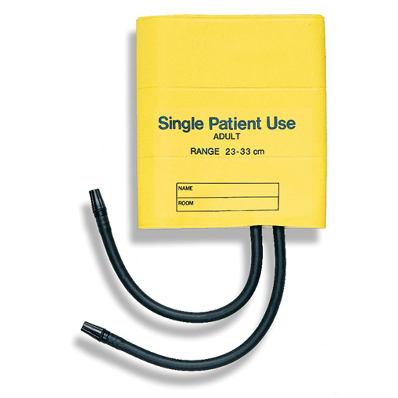 Mabis Single-Patient Use Blood Pressure Cuffs Two-Tube Adult Yellow