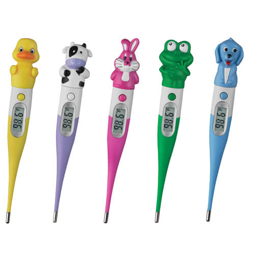 Mabis ZooTemps Digital 30-Second Flexible Tip Thermometers 5-Pack