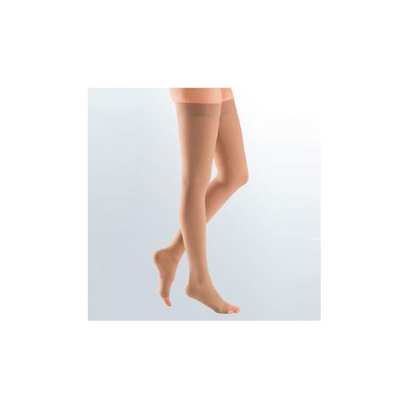 Medi USA Mediven Plus Thigh-High with Silicone Band 40-50 Open Toe Beige Size 3