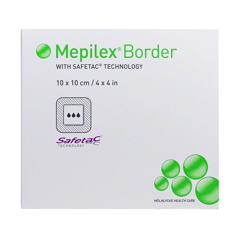 Molnlycke Mepilex Border 4 inch x 4 inch Foam Dressing 5/bx 295300 Pack of 6