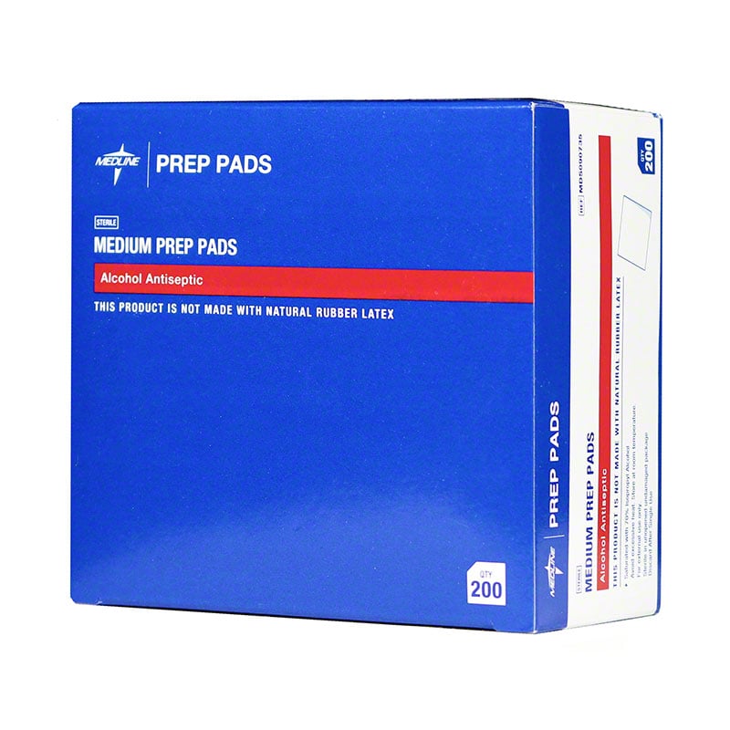 Medline Alcohol Prep Pads - Sterile Medium 2 Ply 100/bx 