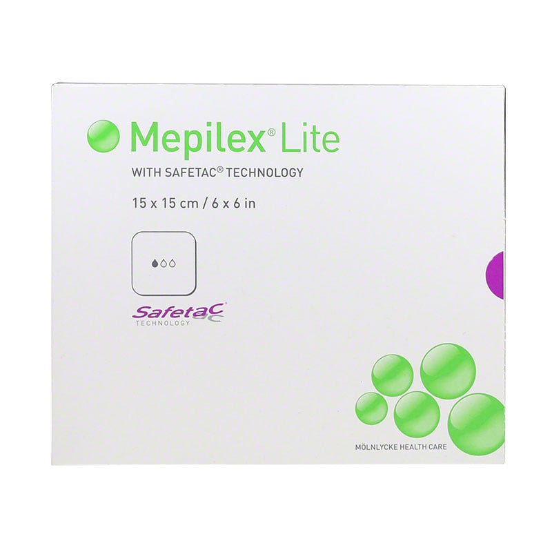Molnlycke Mepilex Lite Dressing 6 inch x 6 inch 5/bx 284390 Pack of 6