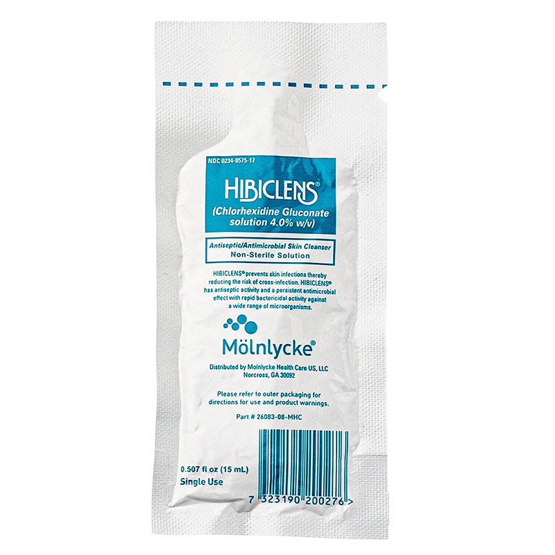 Molnlycke Hibiclens Antiseptic Skin Cleanser 15ml Packets 50 Count
