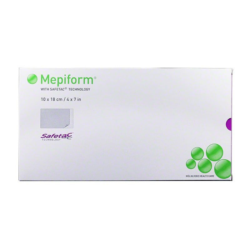 Molnlycke Mepiform Safetac Silicone Dressing 4 inch x 7 inch Pack of 3