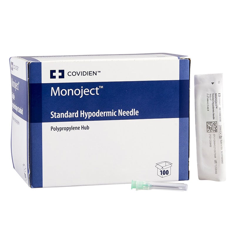 Monoject Standard Hypodermic Needle 18G 1" 100/bx