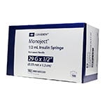 Monoject Ultra Comfort U-100 Insulin Syringes 29G 1/2cc 1/2" 100/bx thumbnail