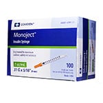 Monoject Ultra Comfort U-100 Insulin Syringes 31G 5/16" 1cc 100/bx thumbnail