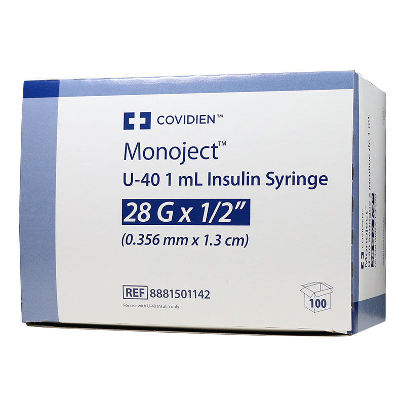 Buy Monoject U40 Pet Insulin Syringe, 1cc, 28G, 1/2 100ct