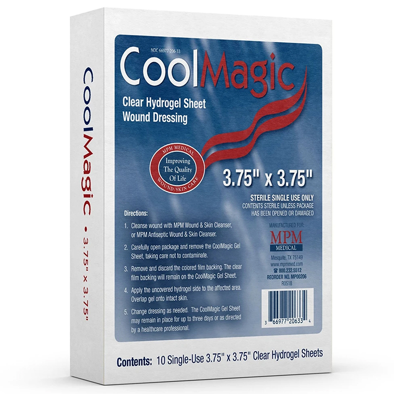 MPM Medical CoolMagic Hydrogel Sheet Dressing 3.75x3.75 inch Box of 10