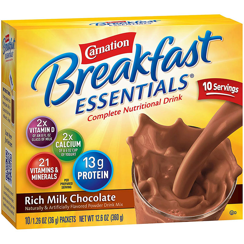 Nestle Carnation Breakfast Essentials Rich Milk Chocolate Case of 60