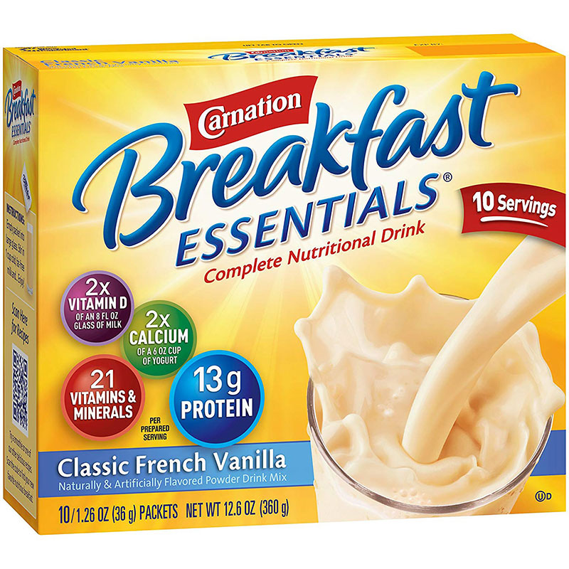 Nestle Carnation Breakfast Essentials French Vanilla 9oz Box of 10