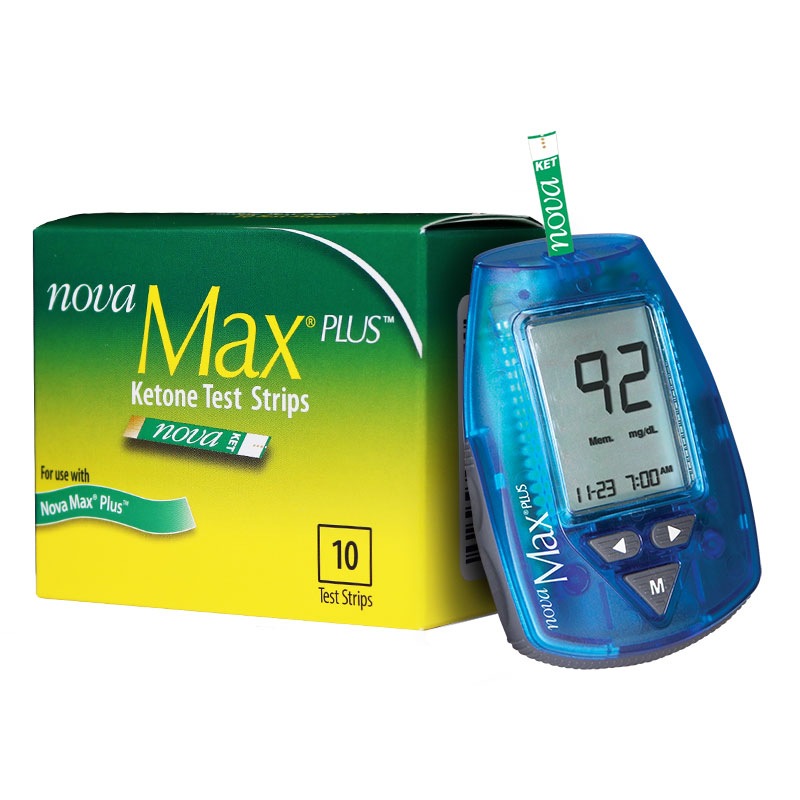 Nova Max Plus Glucose & Ketone Meter Kit With 10 Ketone Strips