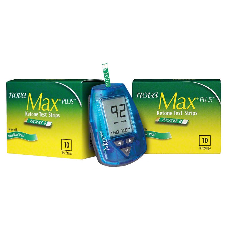 Nova Max Glucose Ketone Meter and 20 Ketone Strips